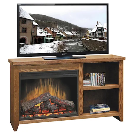 55" Fireplace Console with Two Shelves